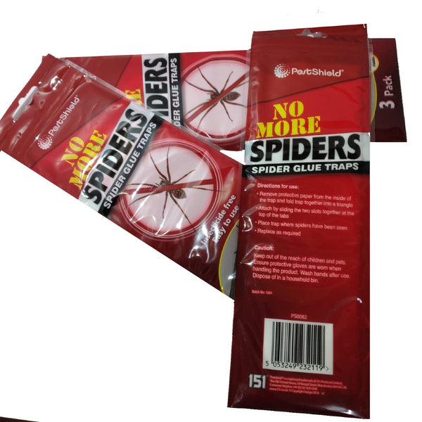 PESTSHIELD SPIDER/INSECTS GLUE TRAPS - 2 PACKS OF 3 EACH - POISON FREE-INSECTICIDE FREE