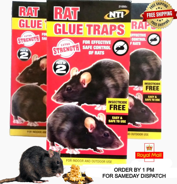 NTI LARGE EXTRA STRENGTH MOUSE RAT GLUE TRAPS - (28cm)