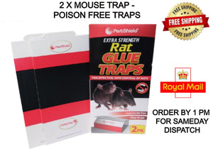 PESTSHIELD LARGE EXTRA STRENGTH MOUSE / RAT GLUE TRAPS - (28cm / 11inches)