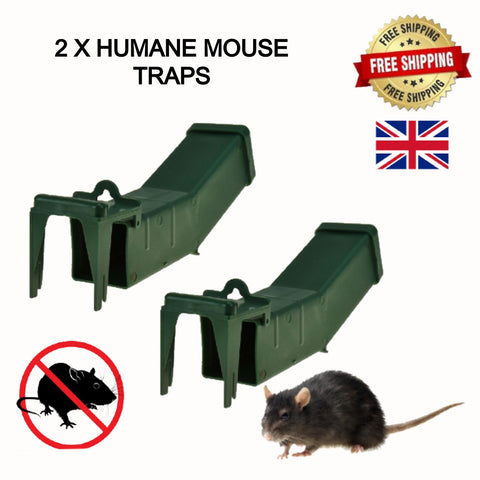 Benivyz 2 X HUMANE MOUSE TRAPS -Mouse Mice Rodents Catch & Release Mechanism Based Traps