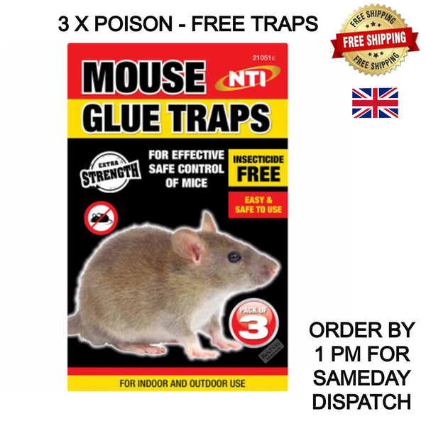 NTI EXTRA STRENGTH MOUSE/RAT GLUE TRAP - POISON FREE TRAPS