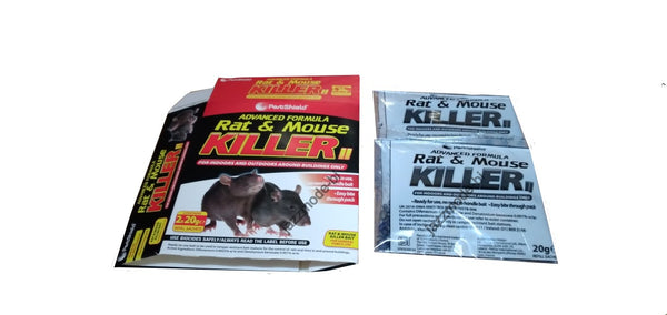 2 x 20g RAT AND MOUSE POISON BAIT KILLER - ADVANCED FORMULA - RODENTS CONTROL