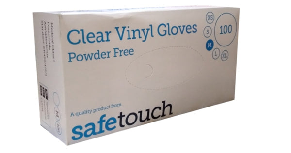 100 Disposable CLEAR Vinyl Gloves POWDER FREE-LATEX FREE-MEDICAL CLASS 1-MEDIUM