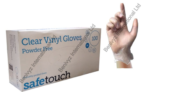 100 Disposable CLEAR Vinyl Gloves POWDER FREE-LATEX FREE-MEDICAL CLASS 1-MEDIUM