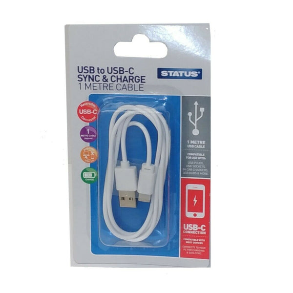STATUS® USB TO MINI USB-C SYNC & CHARGE 1 METRE CABLE CHARGE ACCESSORY