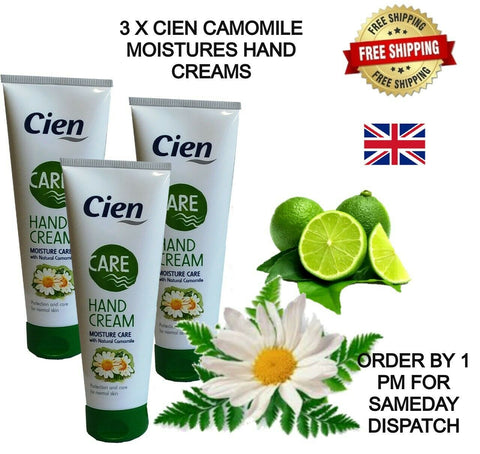 3 X CIEN MOISTURE HAND CREAM WITH NATURAL CAMOMILE (125ml)