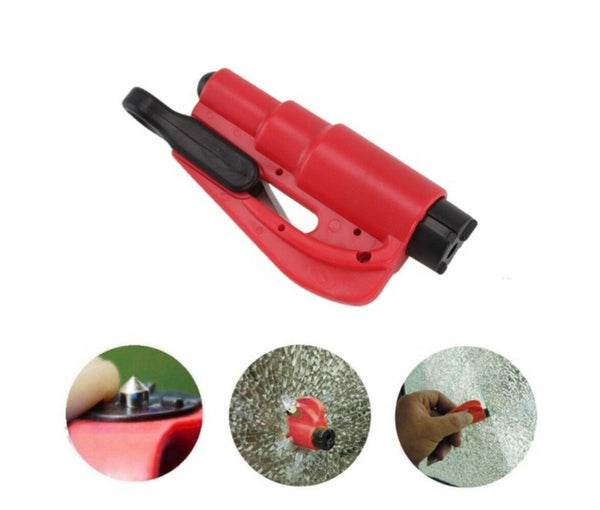 EMERGENCY CAR ESCAPE & RESCUE TOOL - 3 IN 1 TOOL GLASS SEATBELT HAMMER TOOL SET