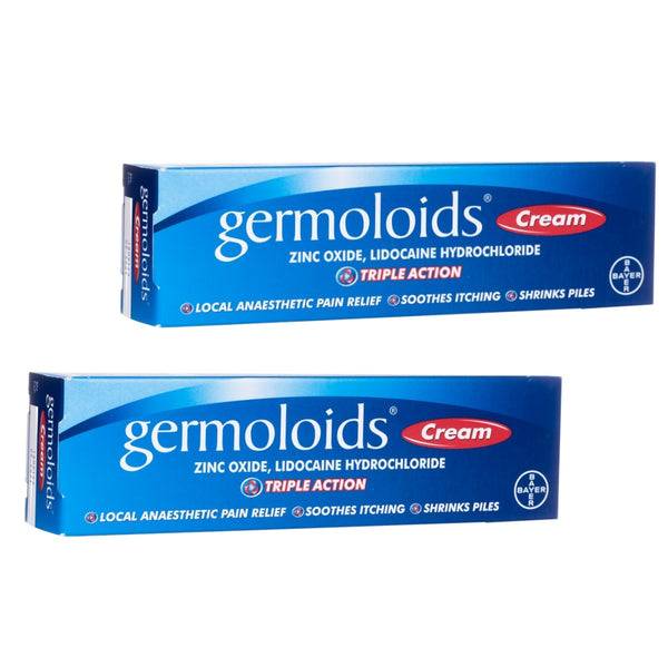 2 x GERMOLOIDS Triple Action Cream 25ml - Haemorrhoids*Piles Itching*Pain Relief