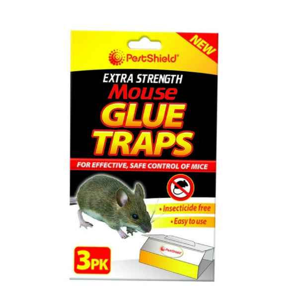 PESTSHIELD EXTRA STRENGTH MOUSE / RAT GLUE TRAPS - 3 PIECES PER PACK